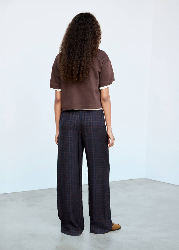 Straight checked trousers — Blue