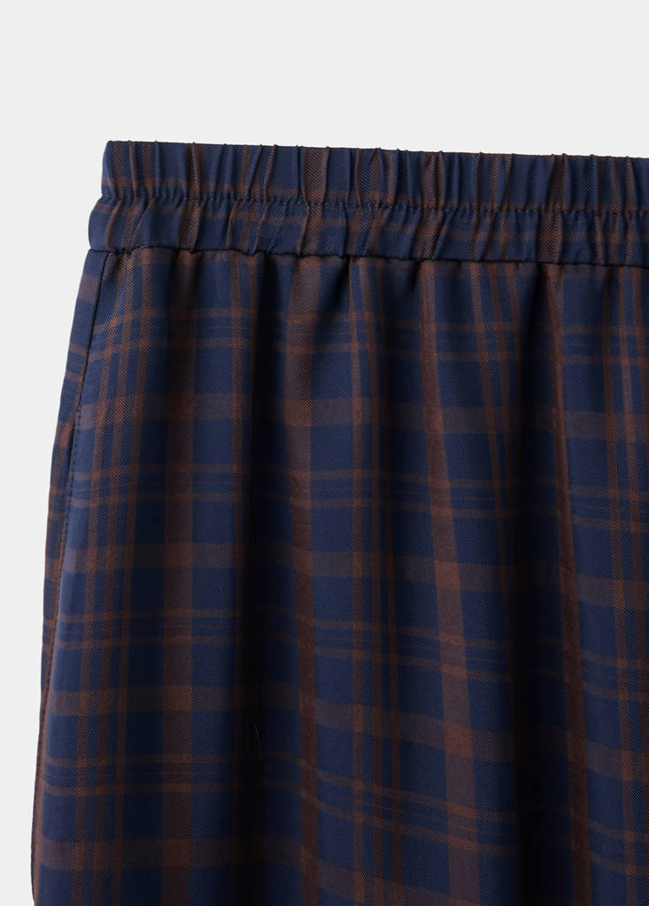 Straight checked trousers — Blue