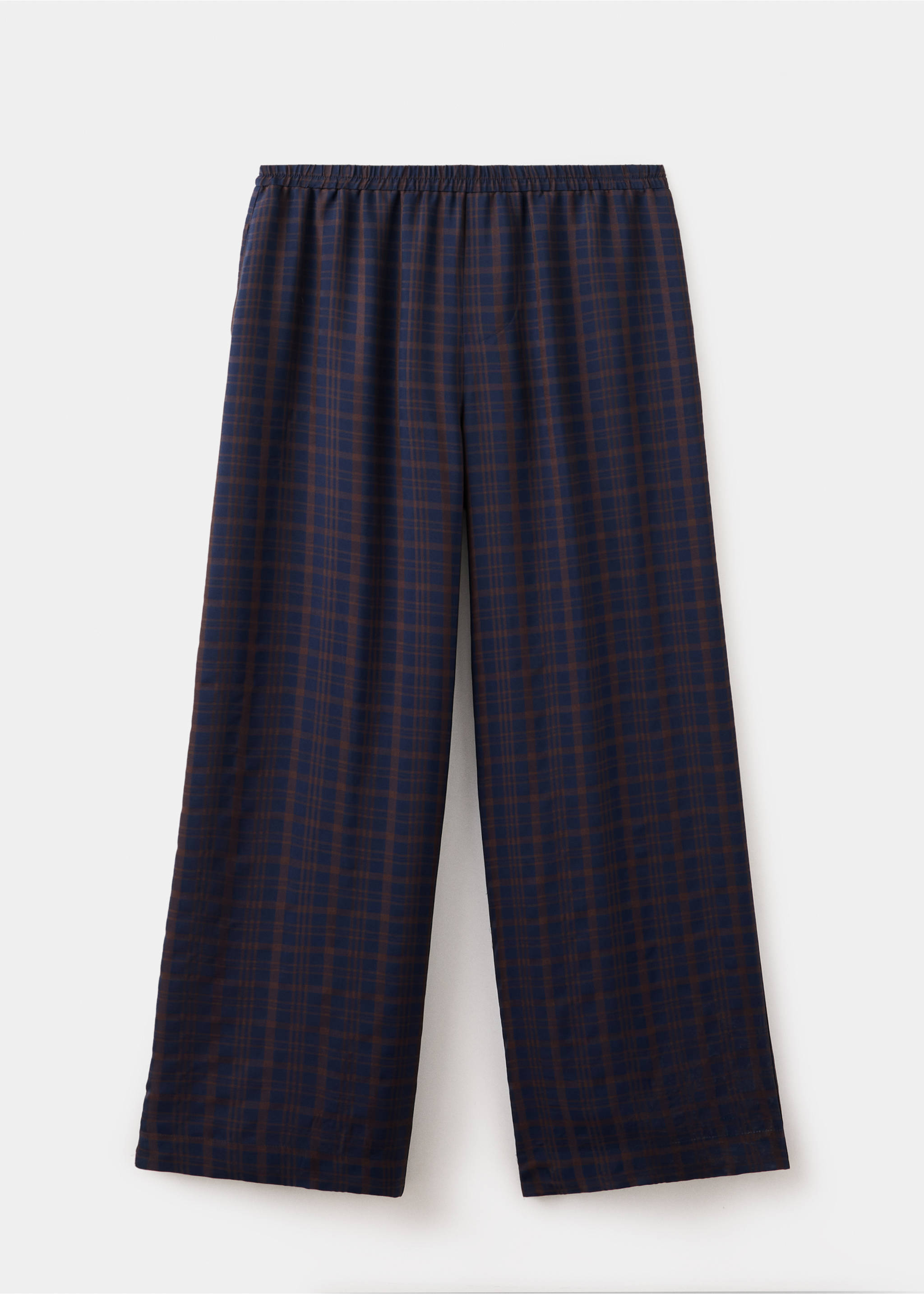 Pantalon droit à carreaux - Article sans modèle, Bleu. Ref: 37094110-00.