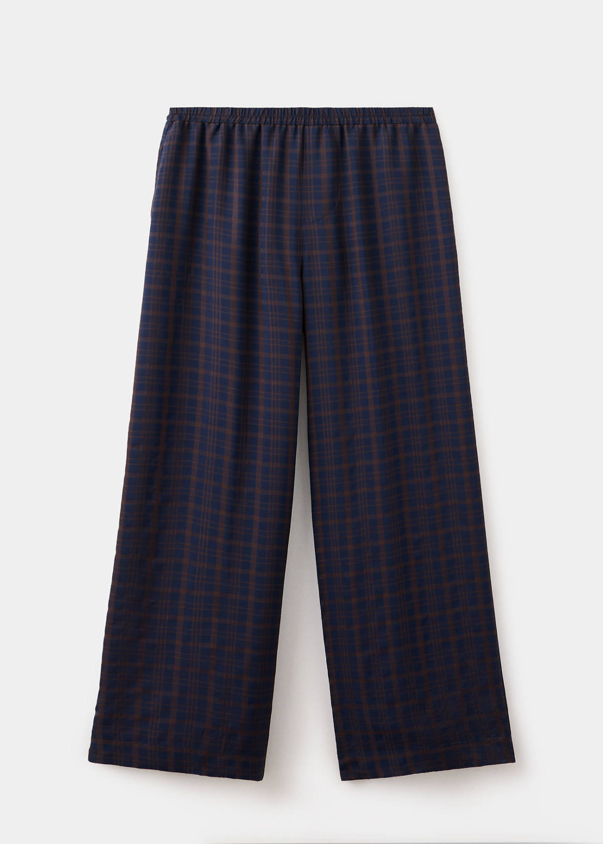 Straight checked trousers — Blue