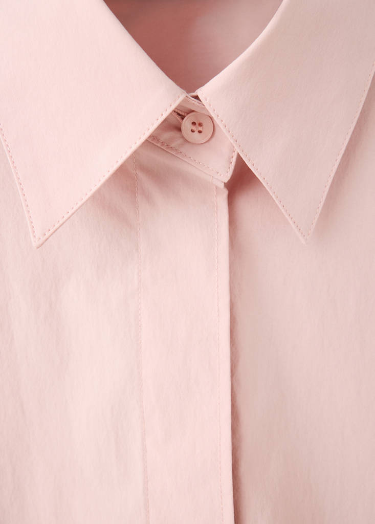 Three-quarter sleeve poplin shirt — Pastel Pink
