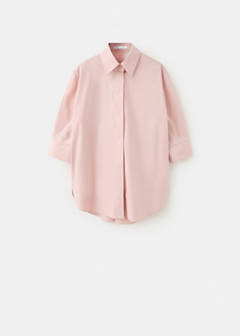 Three-quarter sleeve poplin shirt — Pastel Pink 5