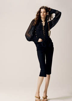 Capri trousers with openings — Black 2