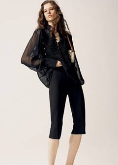 Capri trousers with openings — Black 1