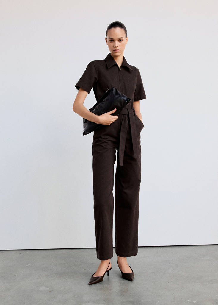 Denim jumpsuit belt