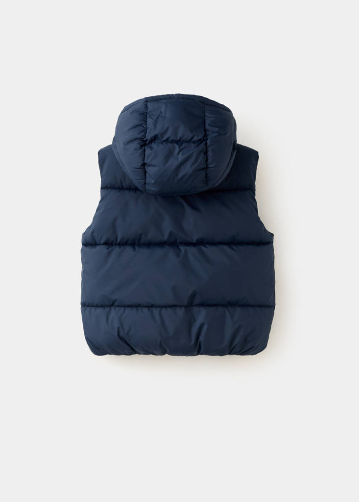 Quilted gilet with hood — Navy