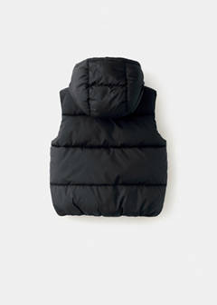 Quilted gilet with hood — Black 6