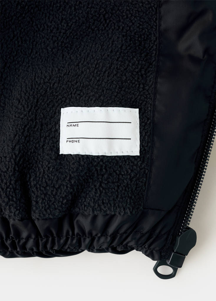 Quilted gilet with hood — Black