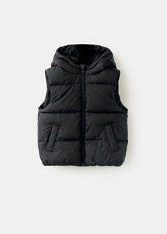 Quilted gilet with hood — Black 3