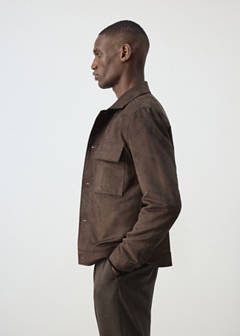 Suede-effect jacket with pockets — Brown 5