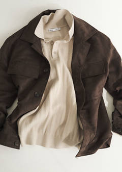 Suede-effect jacket with pockets — Brown 7
