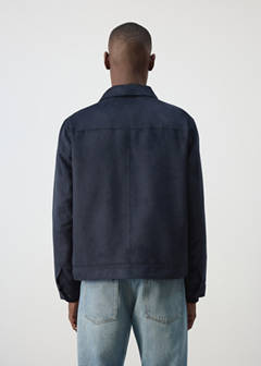 Suede-effect jacket with pockets — Night Blue 3