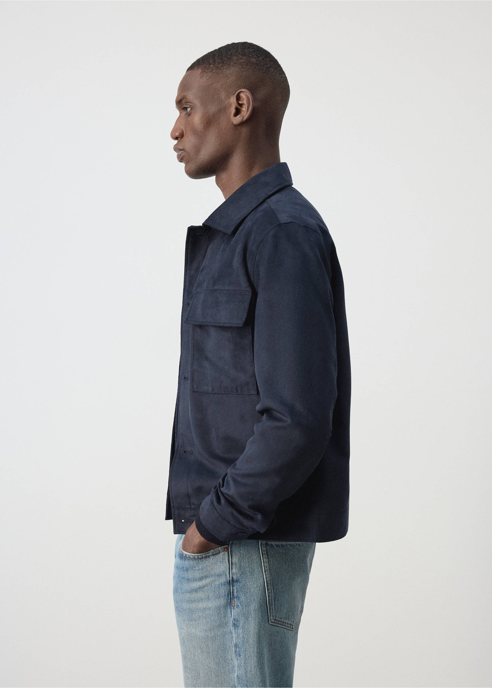 Veste effe daim poches - Détail de l'article 2, Bleu nuit. Ref: 37094401-00.