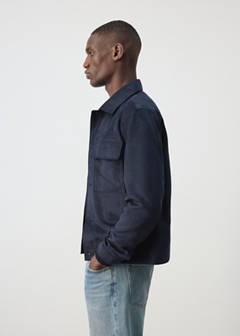 Suede-effect jacket with pockets — Night Blue 5