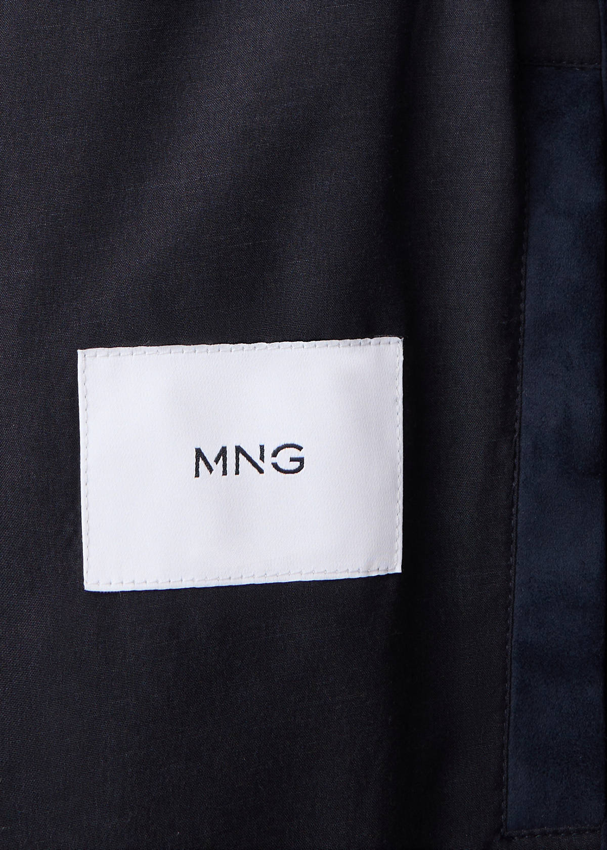 Suede-effect jacket with pockets — Night Blue