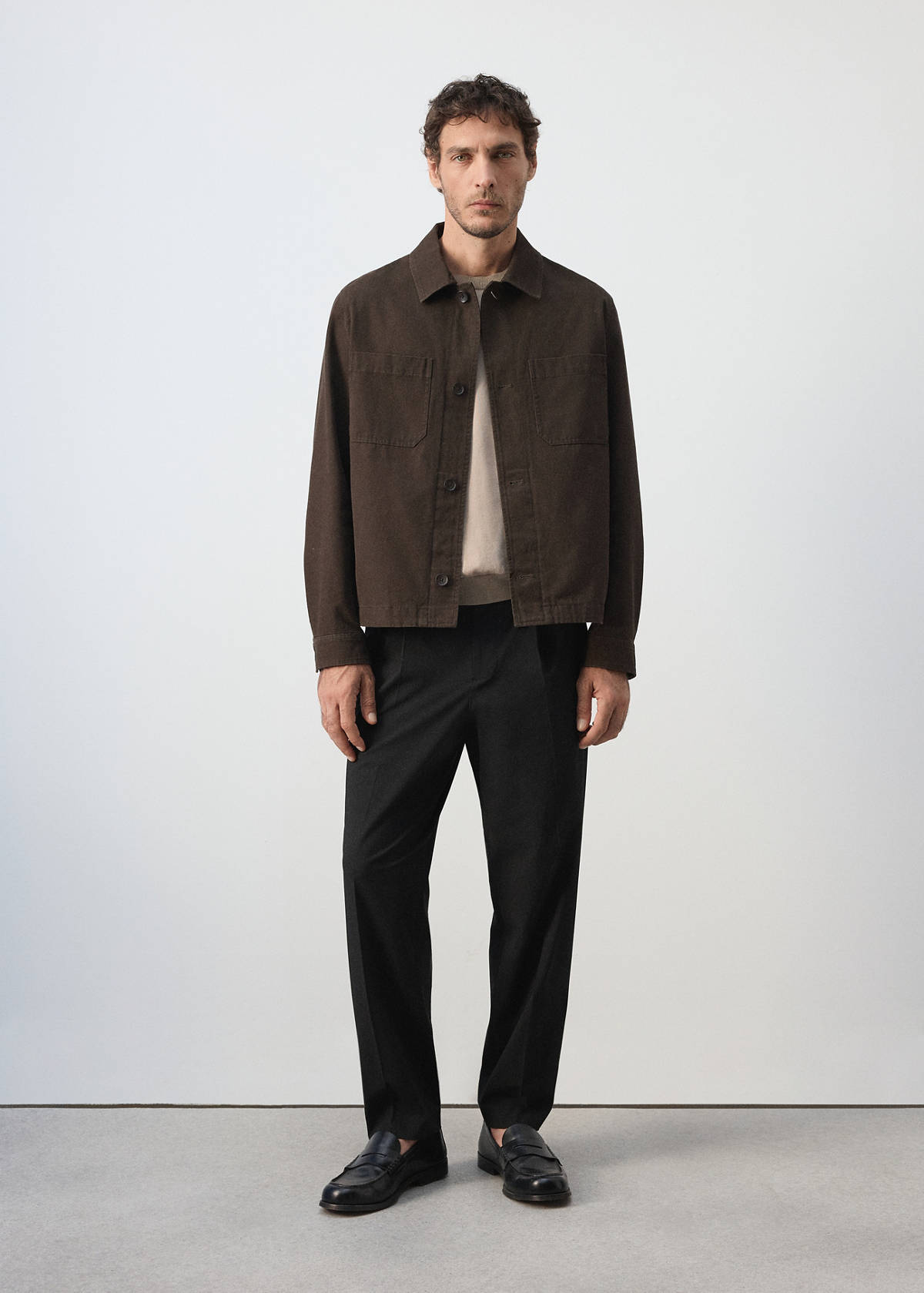 100% cotton overshirt with pocket