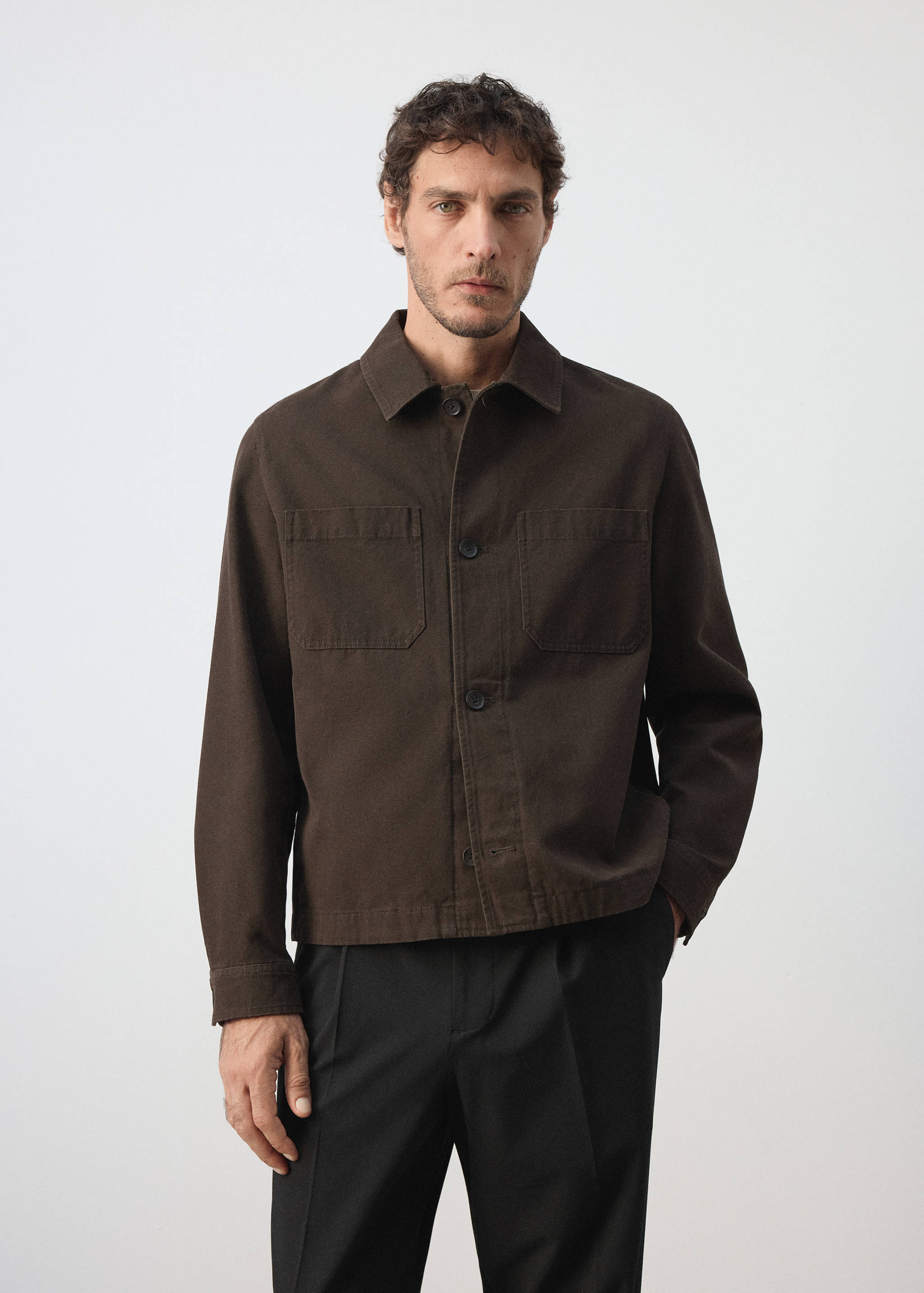 Surchemise 100 % coton poche - Plan moyen