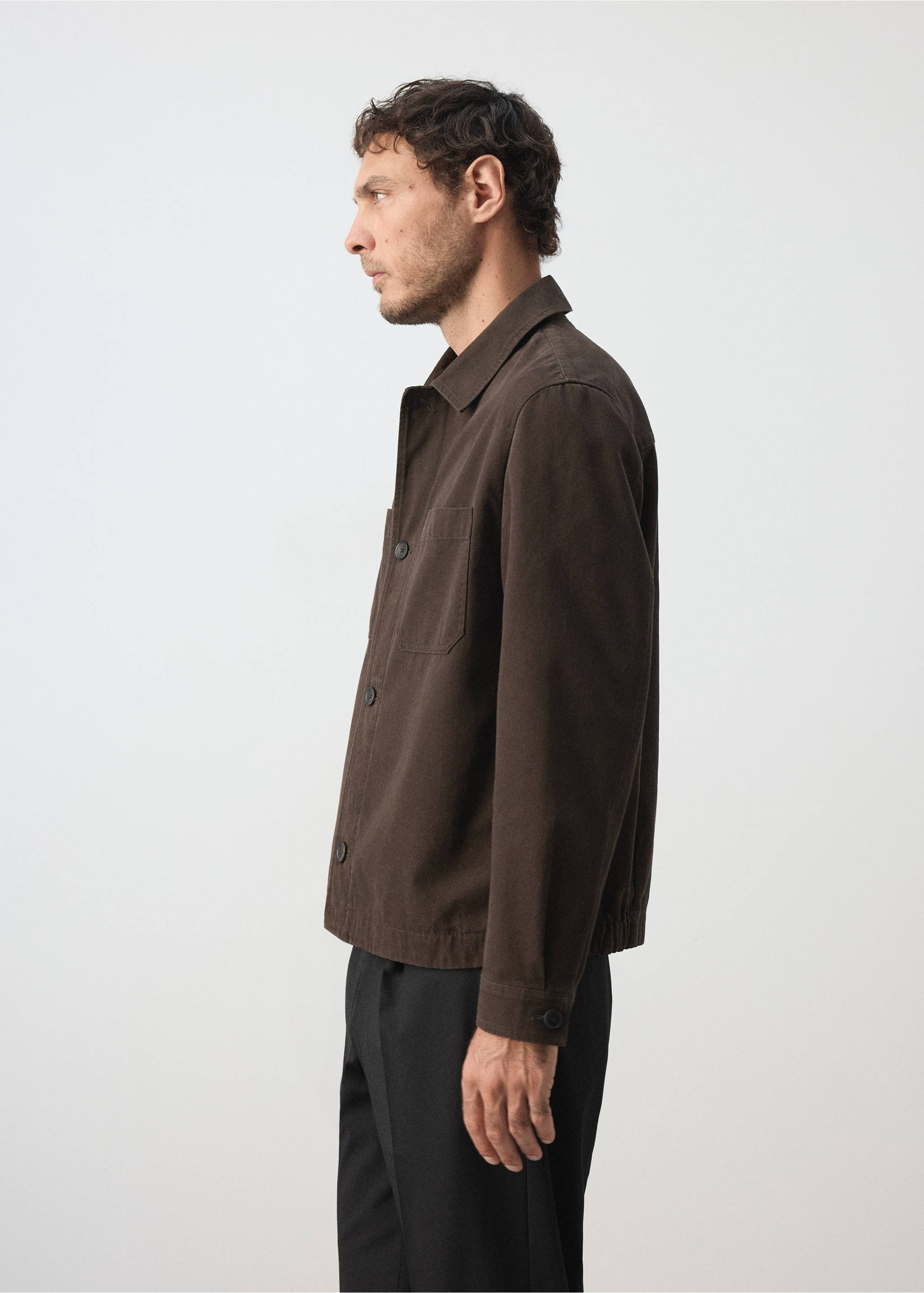 Surchemise 100 % coton poche - Détail de l'article 2, Marron. Ref: 37094403-00.