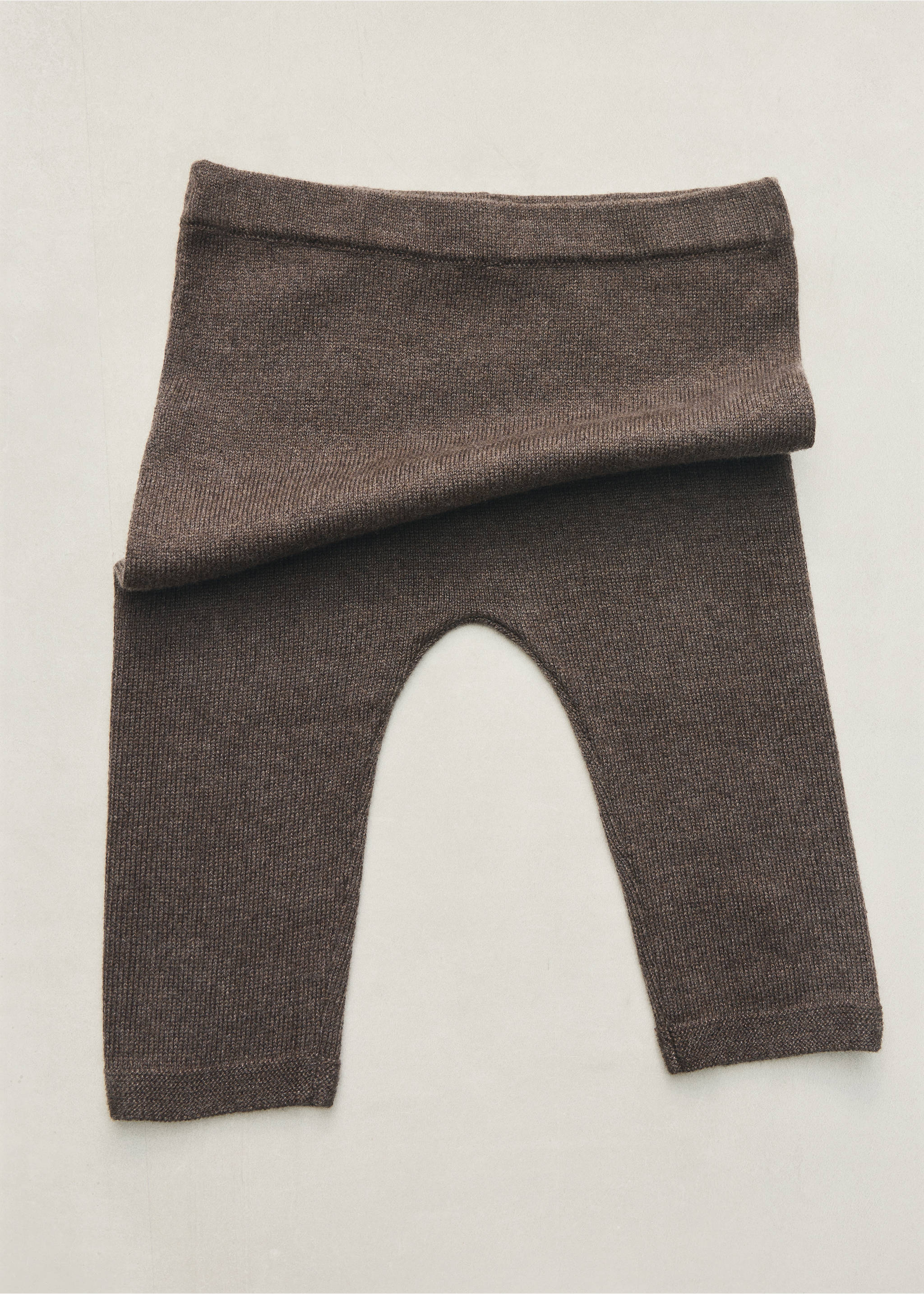 Plain knit leggings - Details of the article 5, Chocolate. Ref: 37094405-00.