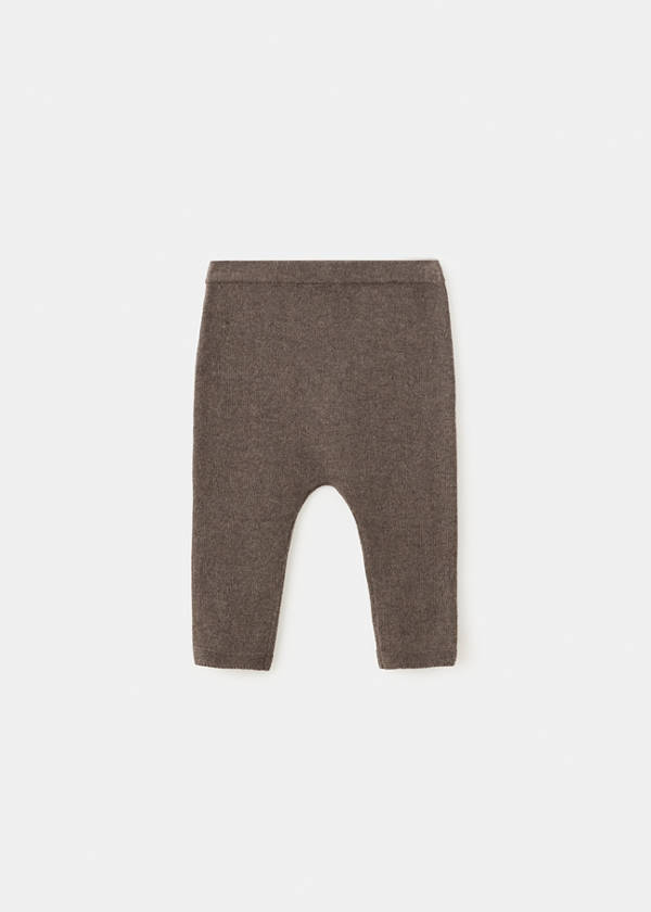 Plain knit leggings — Chocolate