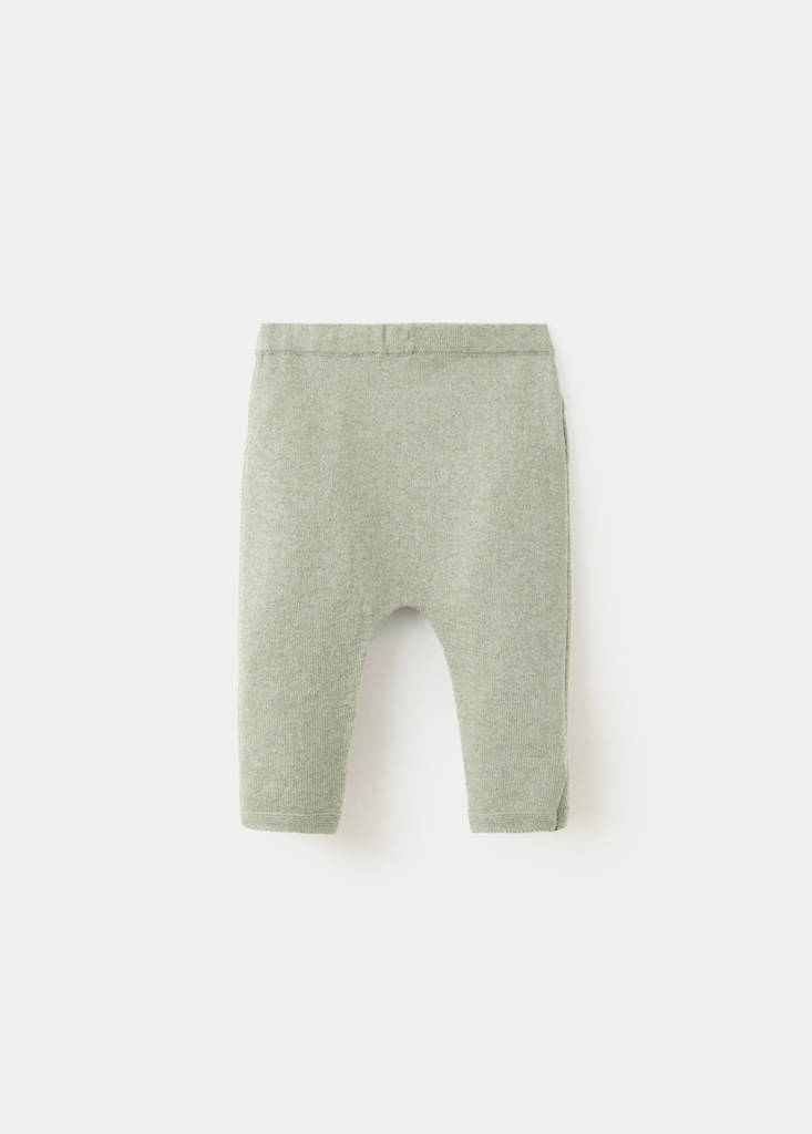 Plain knit leggings — Green