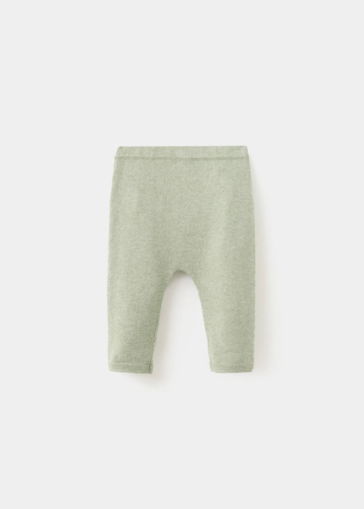 Plain knit leggings — Green