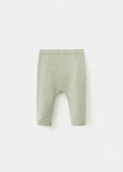 Plain knit leggings — Green 1