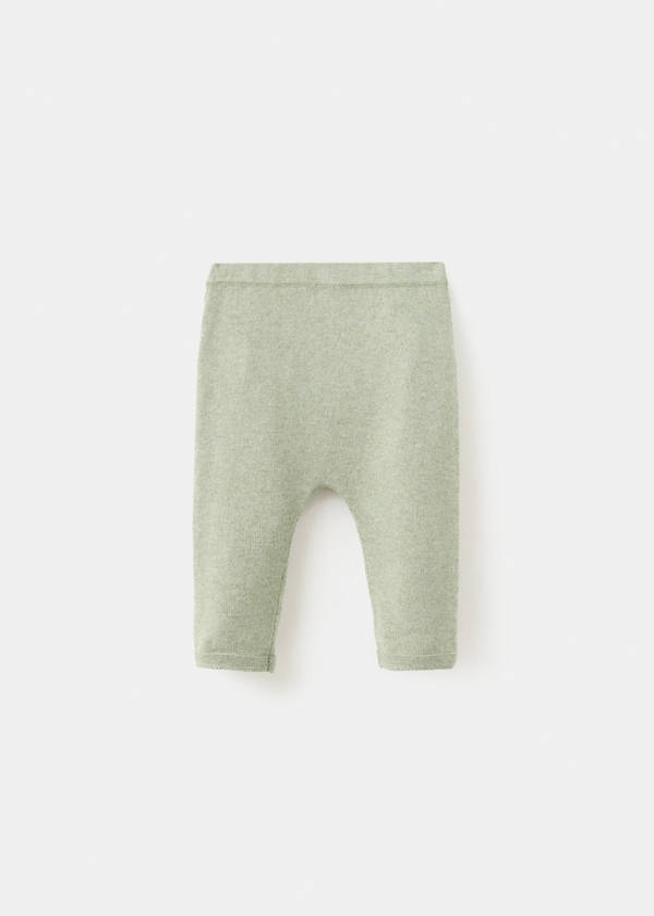 Plain knit leggings — Green