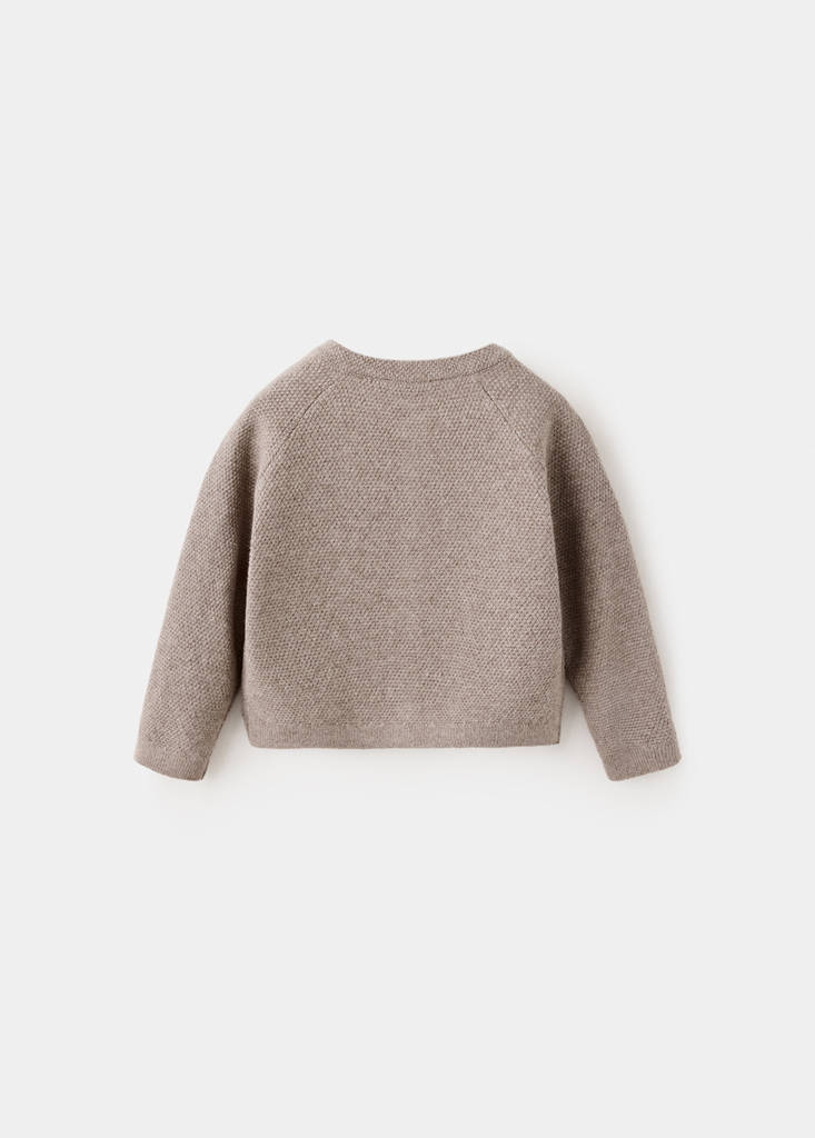 Long sleeves knit cardigan — Medium Brown