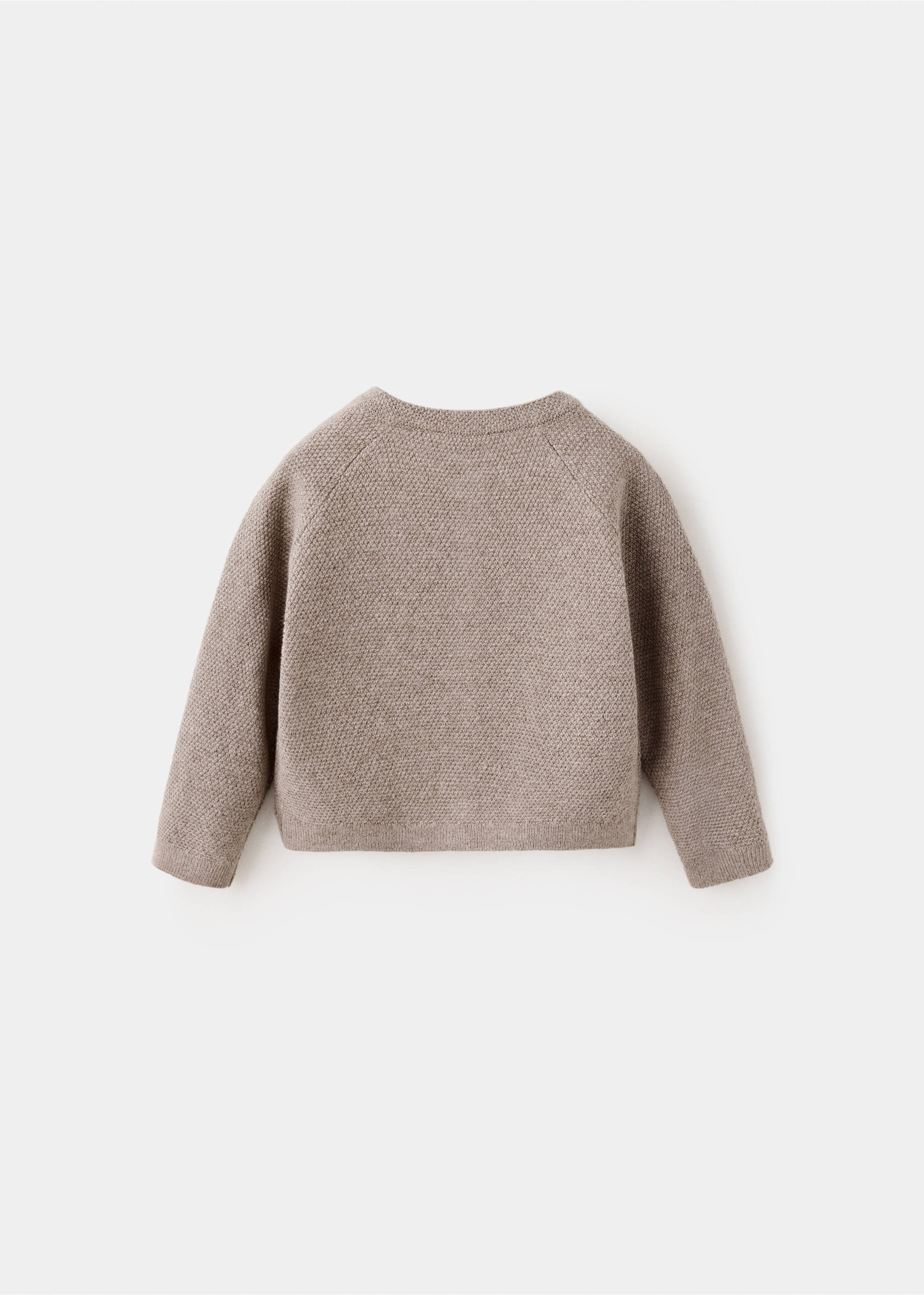 Long sleeves knit cardigan - Reverse of the article, Medium Brown. Ref: 37094407-00.