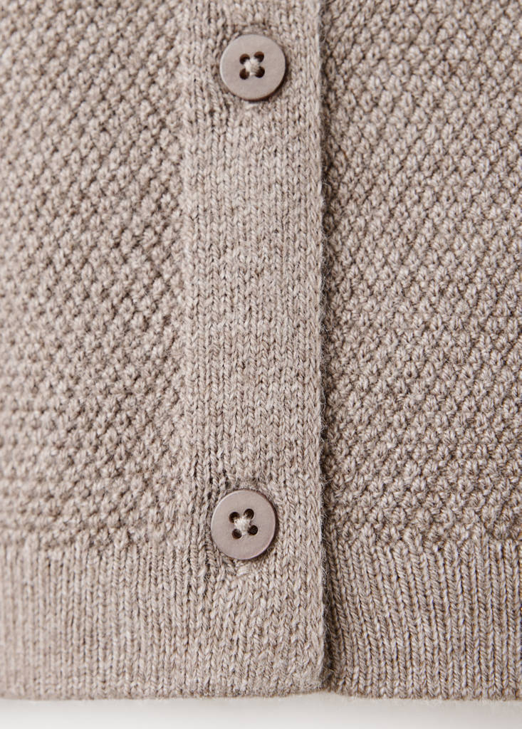 Long sleeves knit cardigan — Medium Brown