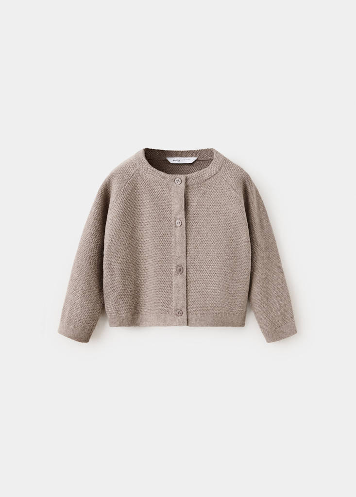 Long sleeves knit cardigan — Medium Brown