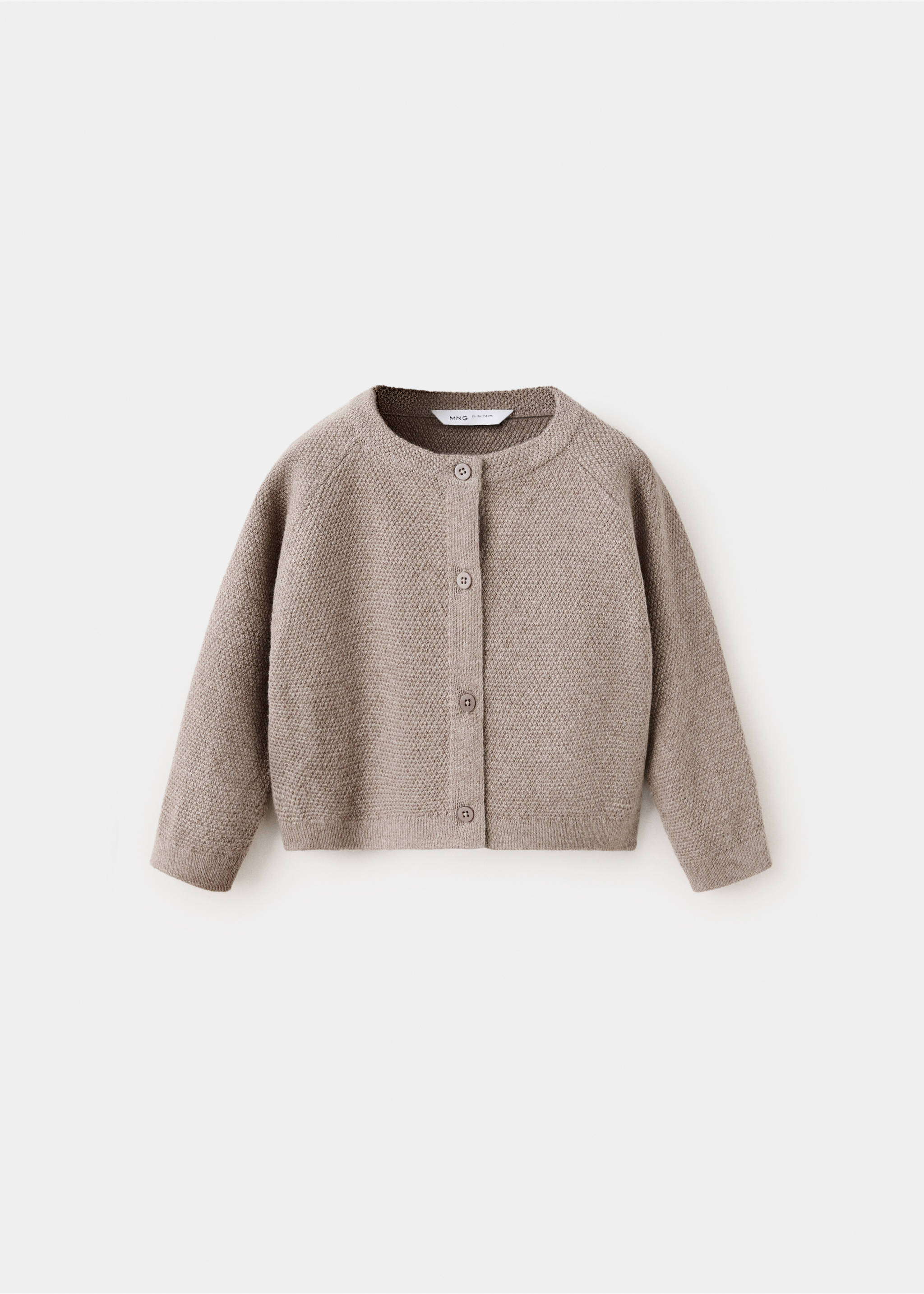 Long sleeves knit cardigan - Article without model, Medium Brown. Ref: 37094407-00.
