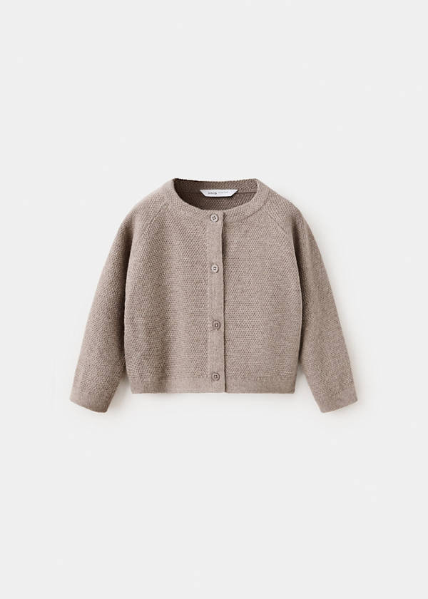Long sleeves knit cardigan — Medium Brown