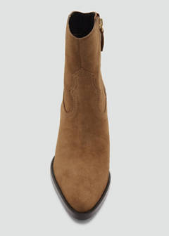 Suede ankle boots with pointed toe — Tobacco Brown 5