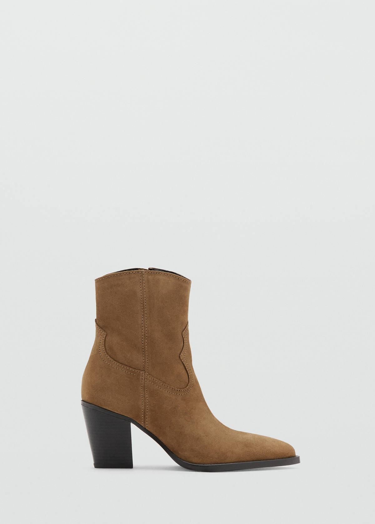 Suede ankle boots with pointed toe — Tobacco Brown