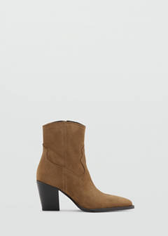 Suede ankle boots with pointed toe — Tobacco Brown 1