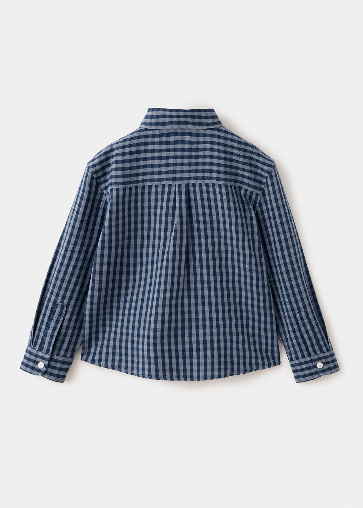 100% cotton checked shirt — Navy