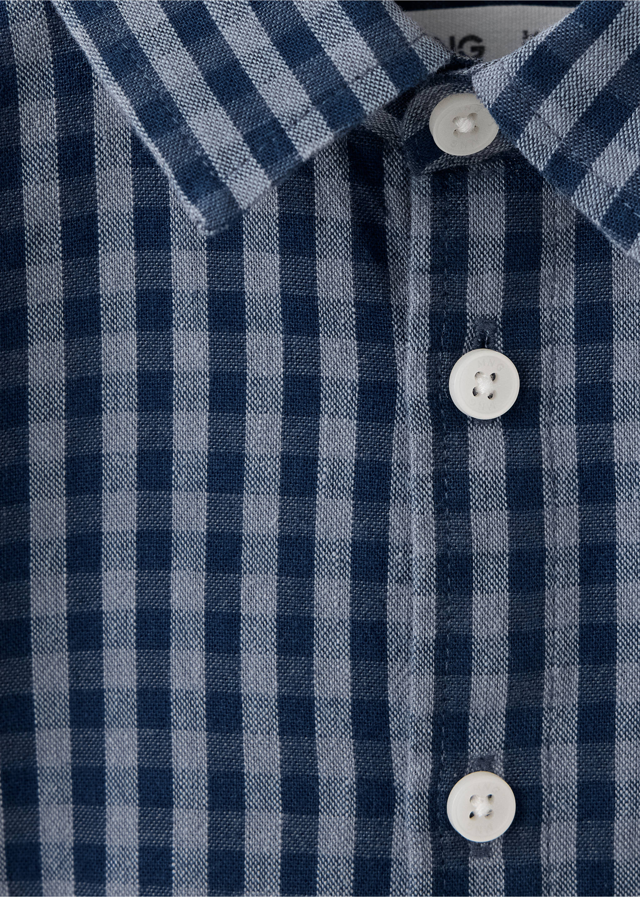 Chemise 100% coton à carreaux - Détail de l'article 8, Bleu marine. Ref: 37094410-00.
