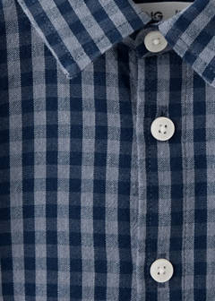 100% cotton checked shirt — Navy 4