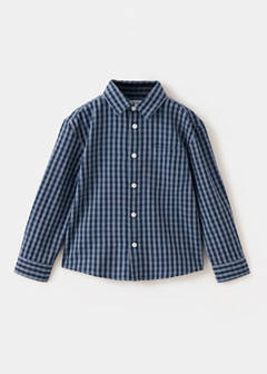100% cotton checked shirt — Navy 2