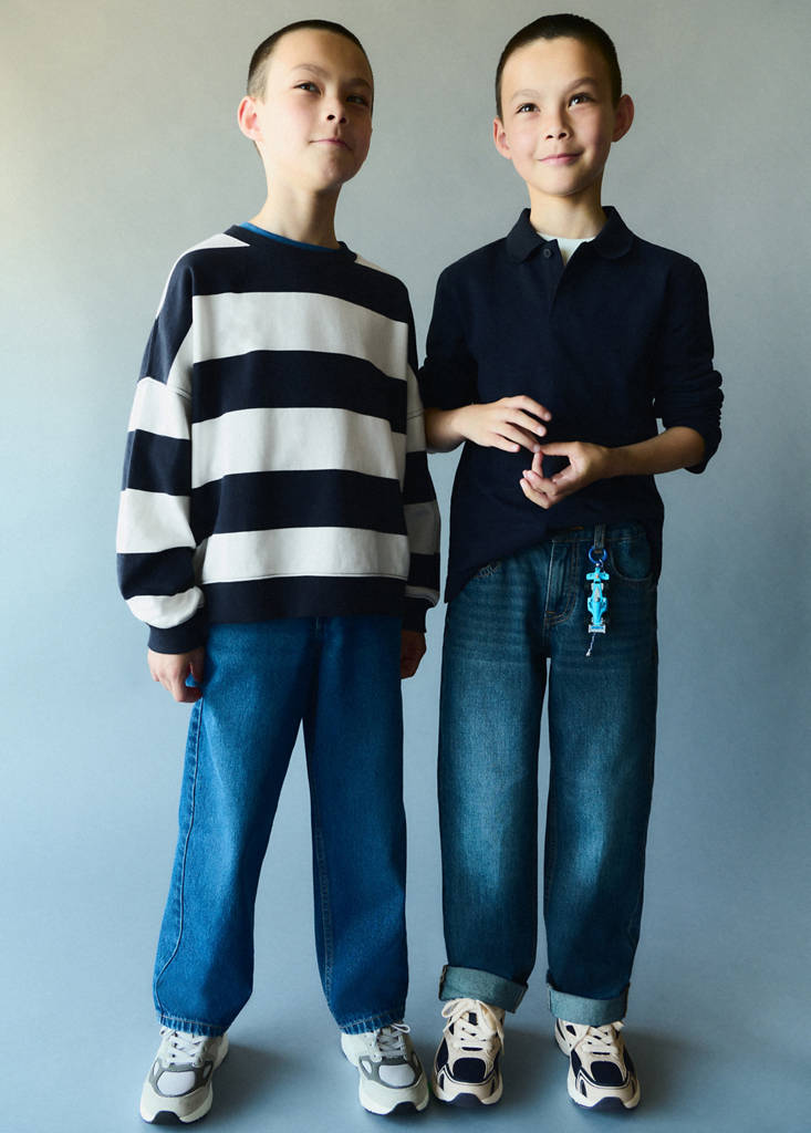 Lace-up mixed sneakers — Navy