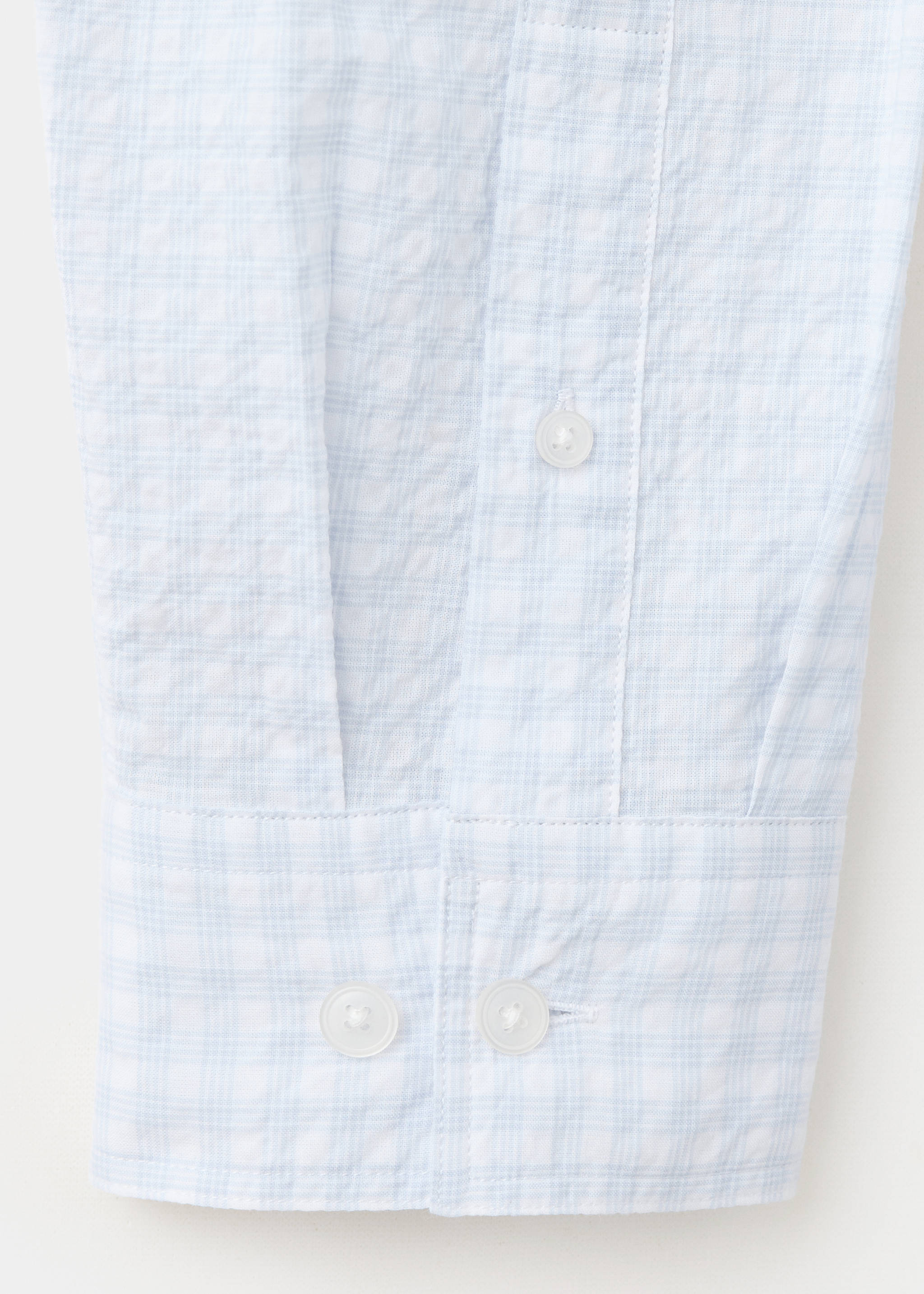 Chemise slim fit en coton seersucker à carreaux - Détail de l'article 0