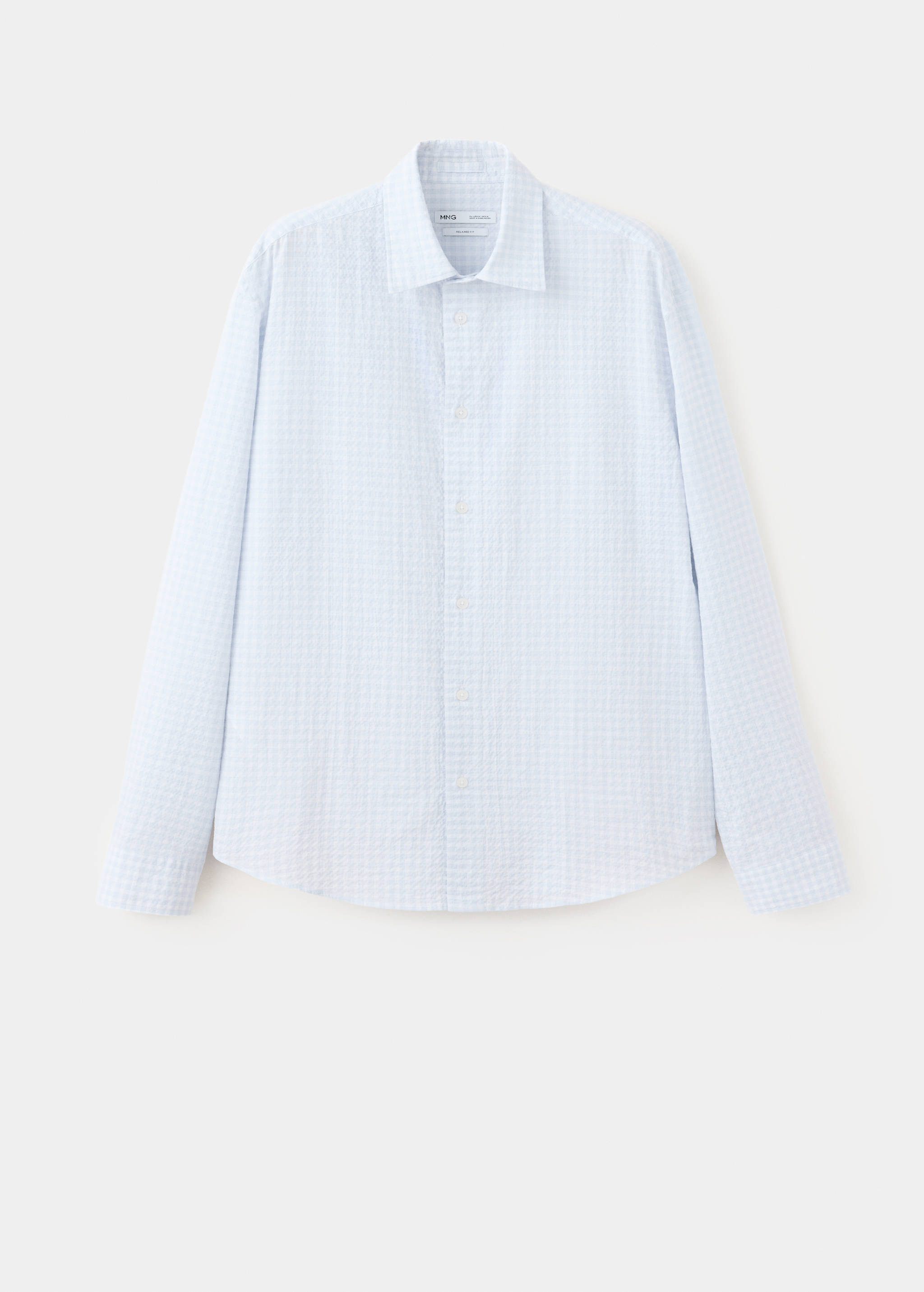 Chemise slim fit en coton seersucker à carreaux - Article sans modèle
