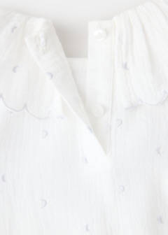 Embroidered cotton gauze blouse — White 2