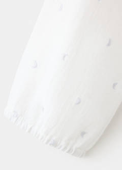 Embroidered cotton gauze blouse — White 4