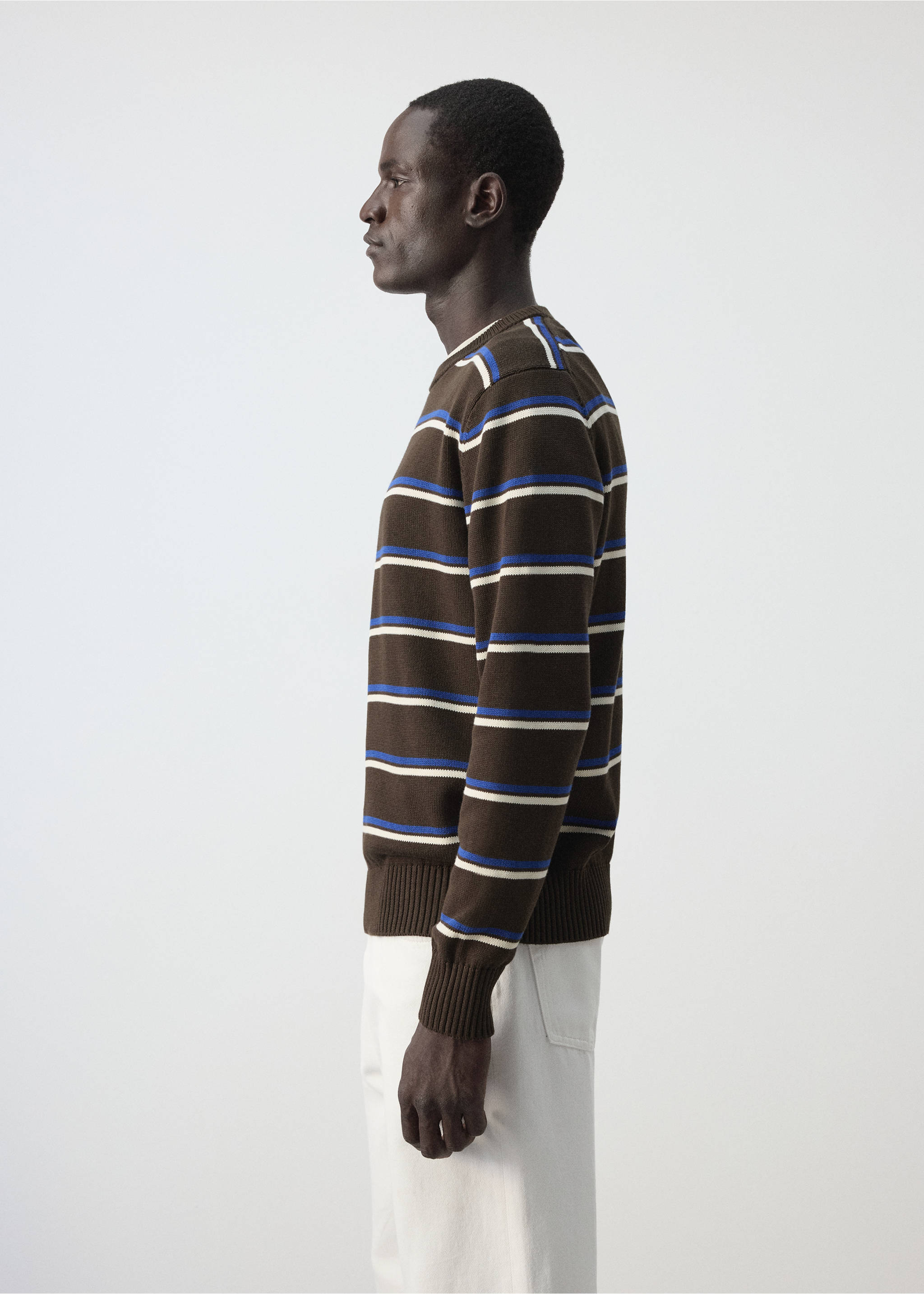 100% cotton mid-weight knit jumper - Details of the article 2, Brown. Ref: 37094422-00.