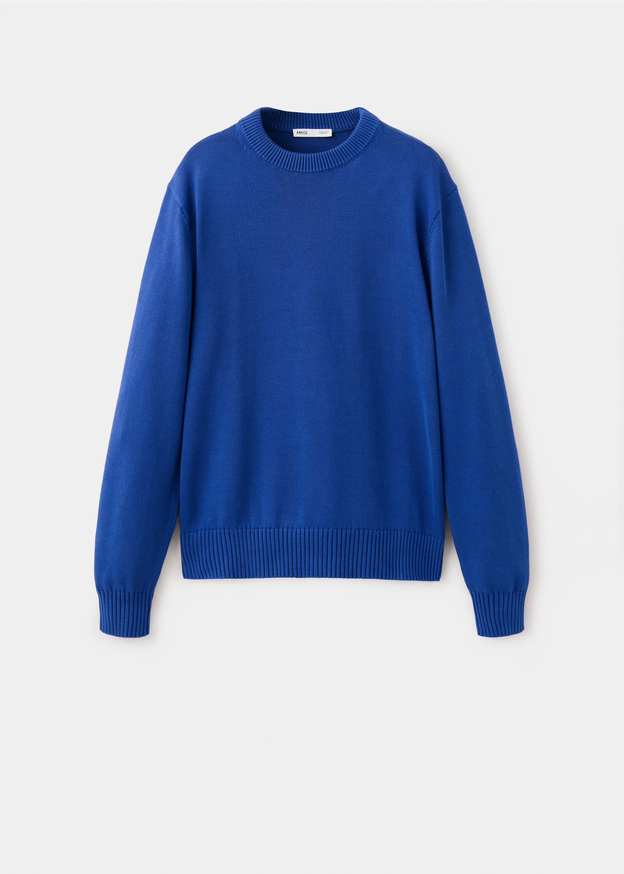 100% cotton mid-weight knit jumper - Article without model, Blue. Ref: 37094422-00.