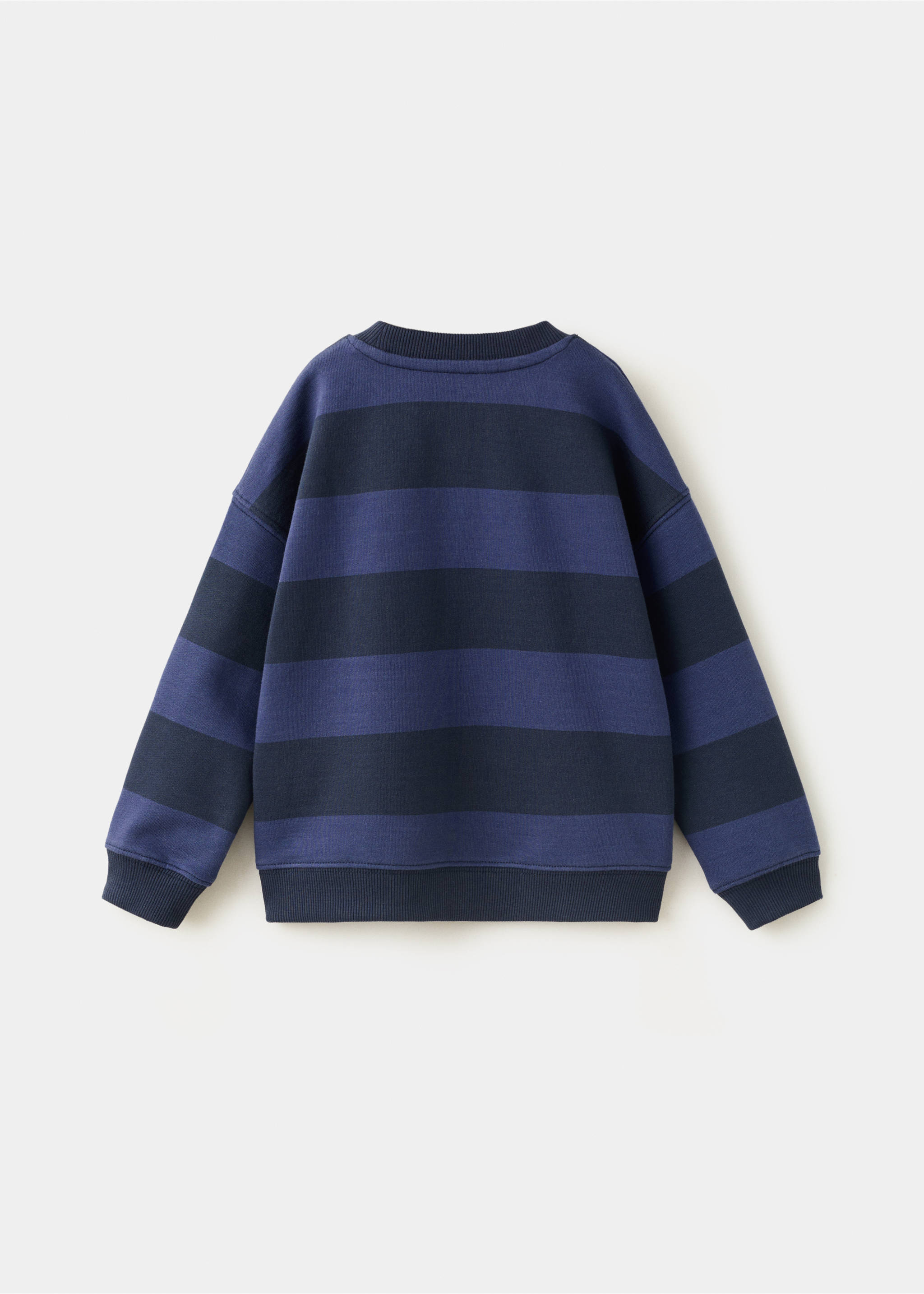 Striped cotton-blend sweatshirt - Reverse of the article, Dark Navy. Ref: 37094425-00.