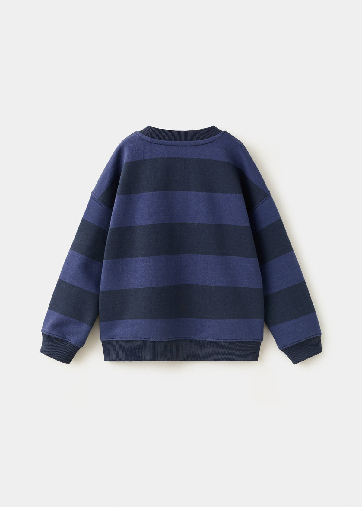 Striped cotton-blend sweatshirt — Dark Navy